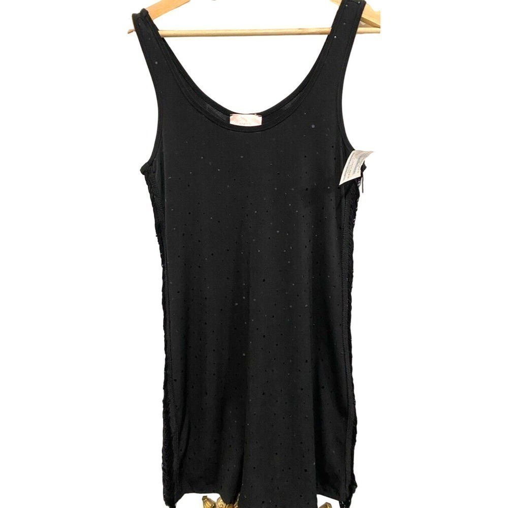 Romeo & Juliet - little black short dress, fringe ribbon women's size Medium